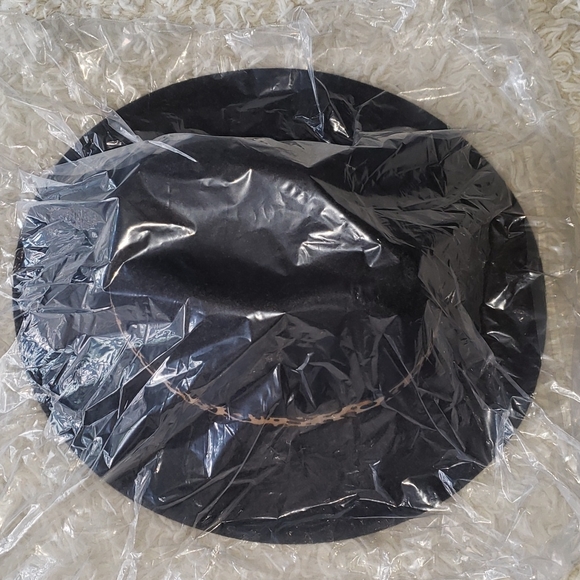 Felt Fedora Panama Black Hat w removable / Adjustable Strap Detail New - Picture 8 of 10